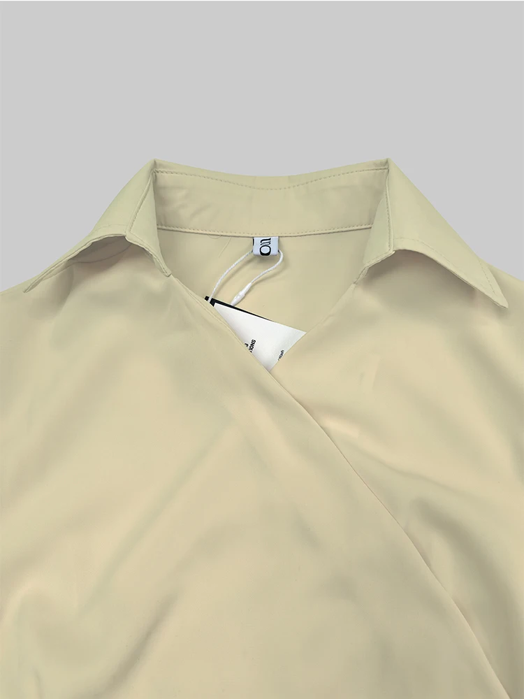 فساتين نسائية طويلة من Gymystars وفستان قميص أبيض للسفر، تنورة جديدة غير رسمية غير متماثلة بطيات وطية صدر السترة، رداء أنيق للحفلات النسائية