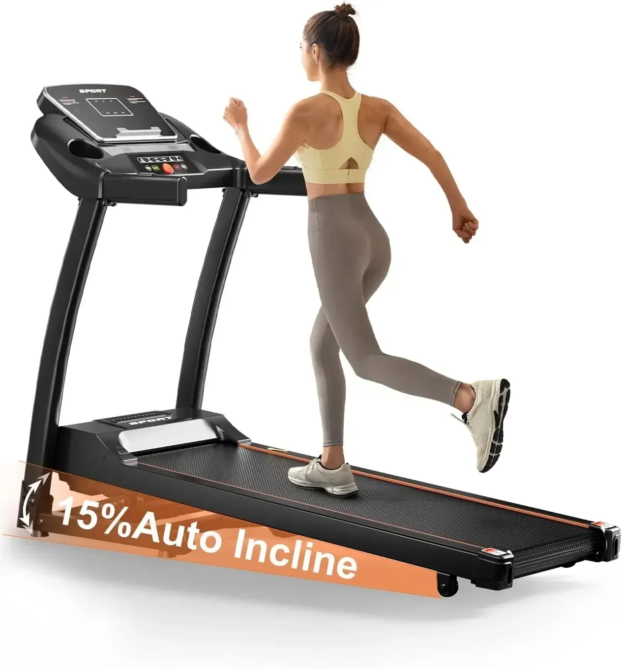 BestsellerBestsellerTreadmills for Home, 0-15% Auto Incline, 3.0HP Folding Treadmills for Running Walking with 300 LBS Weight Ca
