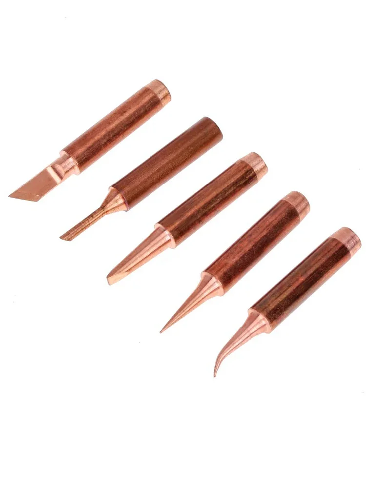 5pcs 900M-T Pure Copper Soldering Iron Tip Lead-free Solder Tips Welding Head BGA Soldering Tools Branding Iron