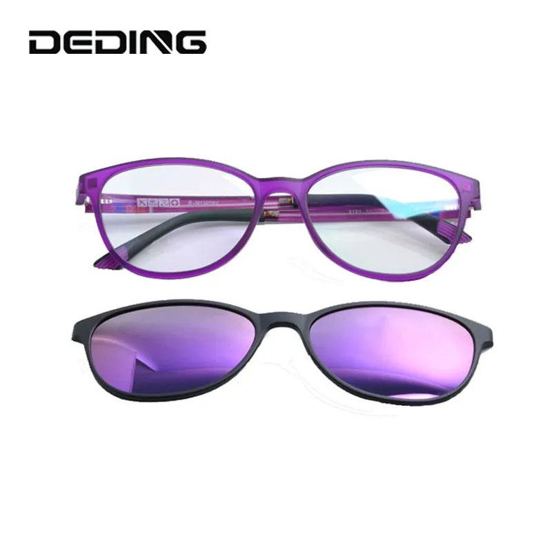 DEDING Glasses with Magnetic Clip on Sunglasses Myopia Driving Glasses Polarized Sunglasses Clip on Sun Glasses DD1404