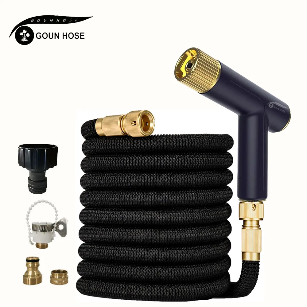 

Garden Hose Car Wash Water Pipe Flexible Telescopic Rubber Water pipe With Adjustable Nozzle Used For Irrigation And Car Washing