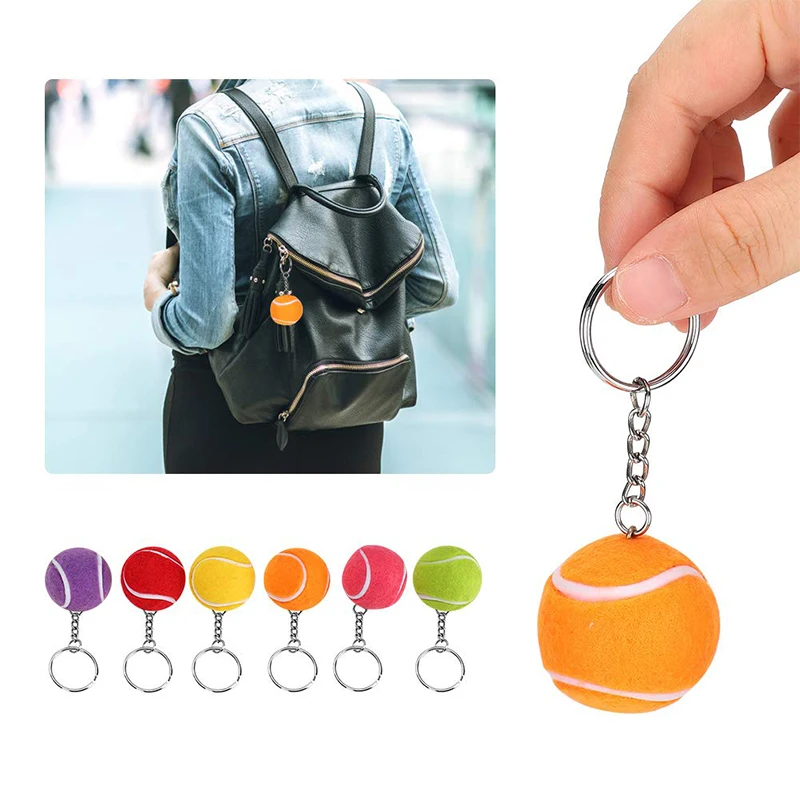 24Pcs Tennis Keychain Wallet Key Chain Tennis Key Ring Exquisite Mini Keychains Ball Keychain for Men Adorable Keychains