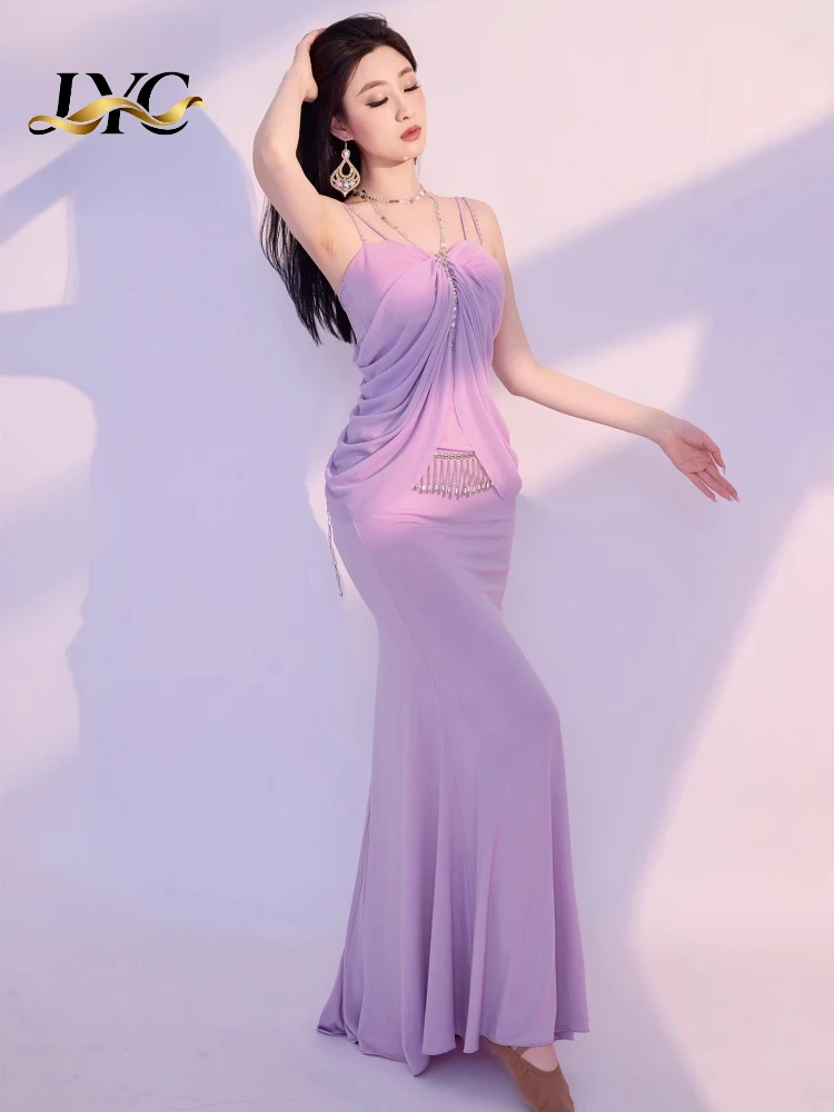 Innovative Design Belly Dance Training Suit Sexy Strappy Dress With Belly Concealment For Oriental Dance Show