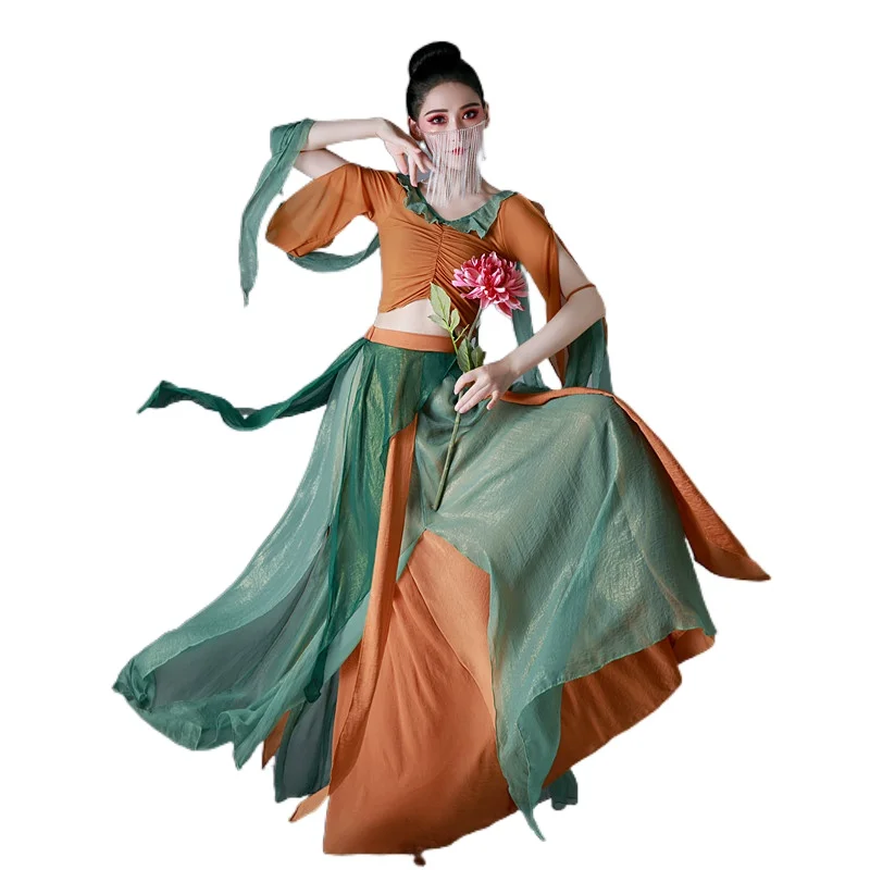 

Hanfu Female Flying in the Sky, Dunhuang Style Ancient Costume, Exotic Style, Dressing, Ethnic Classical Dance