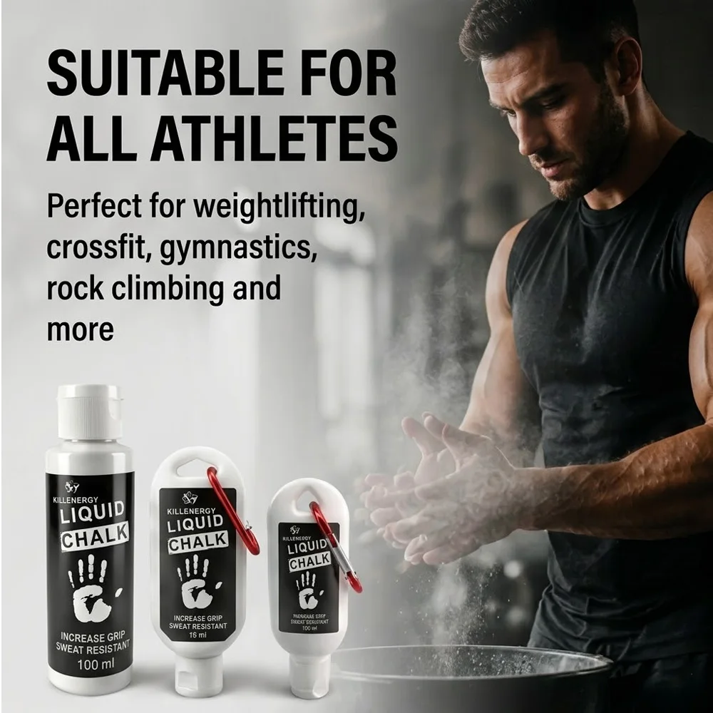 100ml Polvo de Magnesio Líquido Antideslizante para Levantamiento de Pesas, Gimnasia, Escalada en Roca, Powerlifting KALOYANOV Resistente al Sudor