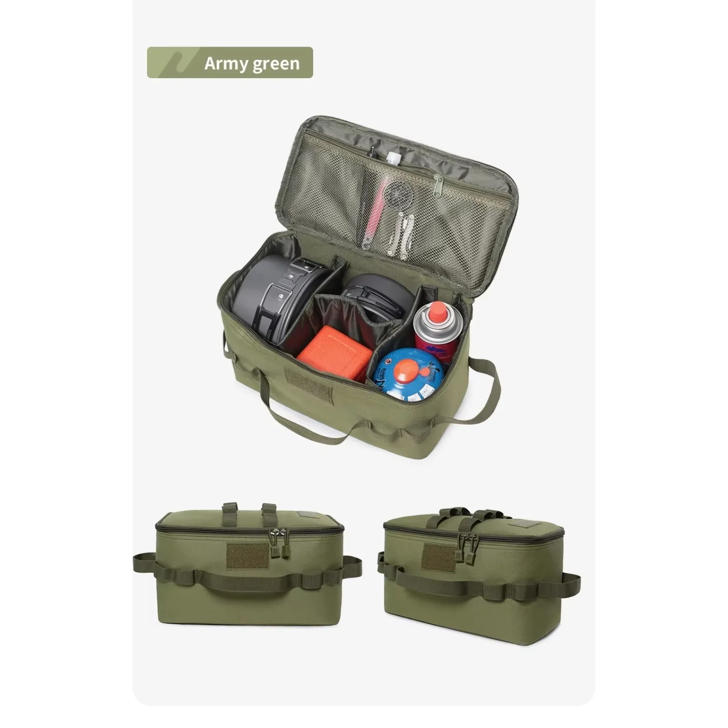 

Outdoor Camping Gas Tank Large Capacity Ground Nail Tool Gas Canister Picnic Cookware Utensils Kit