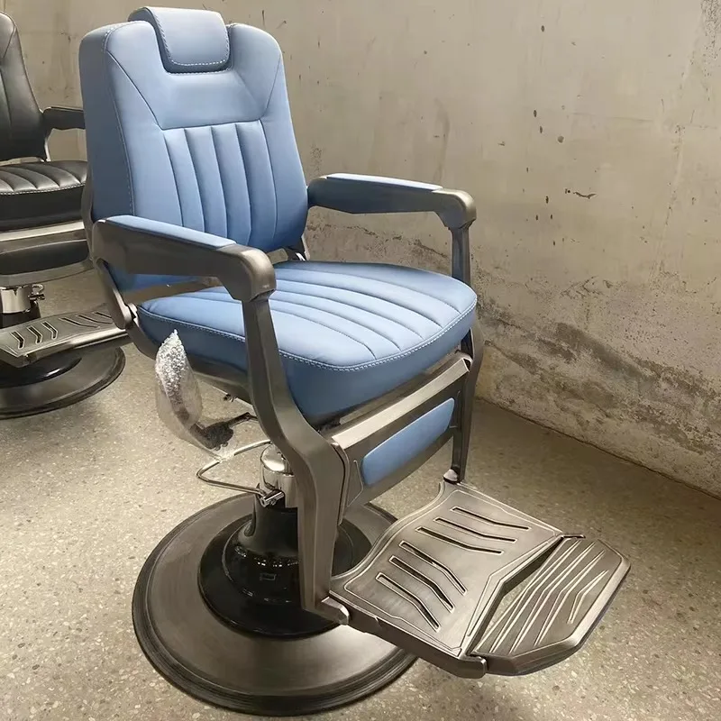 Hot Sale Hair Salon Furniture Blue Recliner Styling Chair Modern Heavy Duty Men Barber Chair for Barbershop
