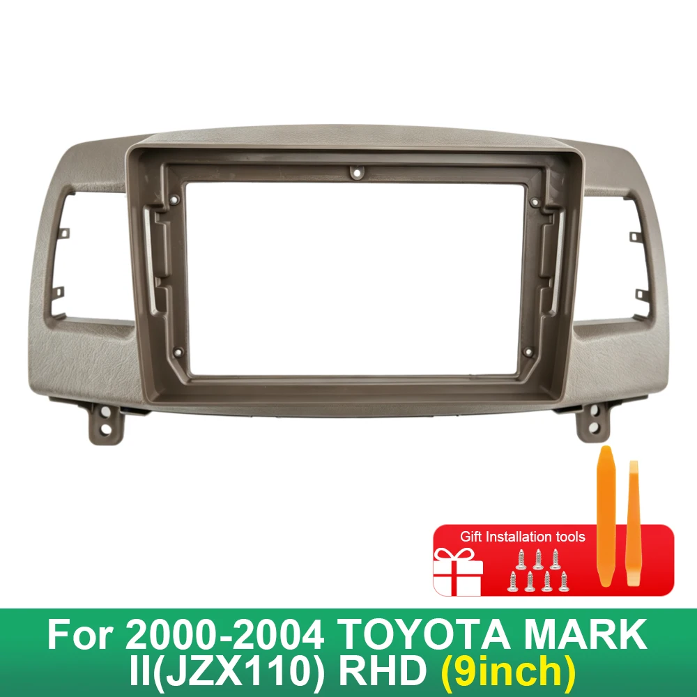 9Inch Car Stereo Fascia Bezel Frame For TOYOTA MARK II JZX110 2000‑2004 RHD Android Radio Dash Mount Trim Panel