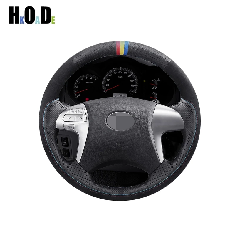 

For Toyota Highlander Camry 2007 2008 2009 2010 2011 Hand stitched Suede Car Steering Wheel Cover