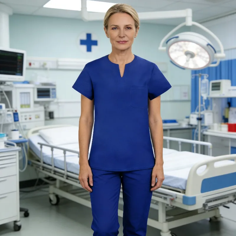 Straight tube two-piece set, quick drying thin breathable, increased size, male and female medical staff work uniforms
