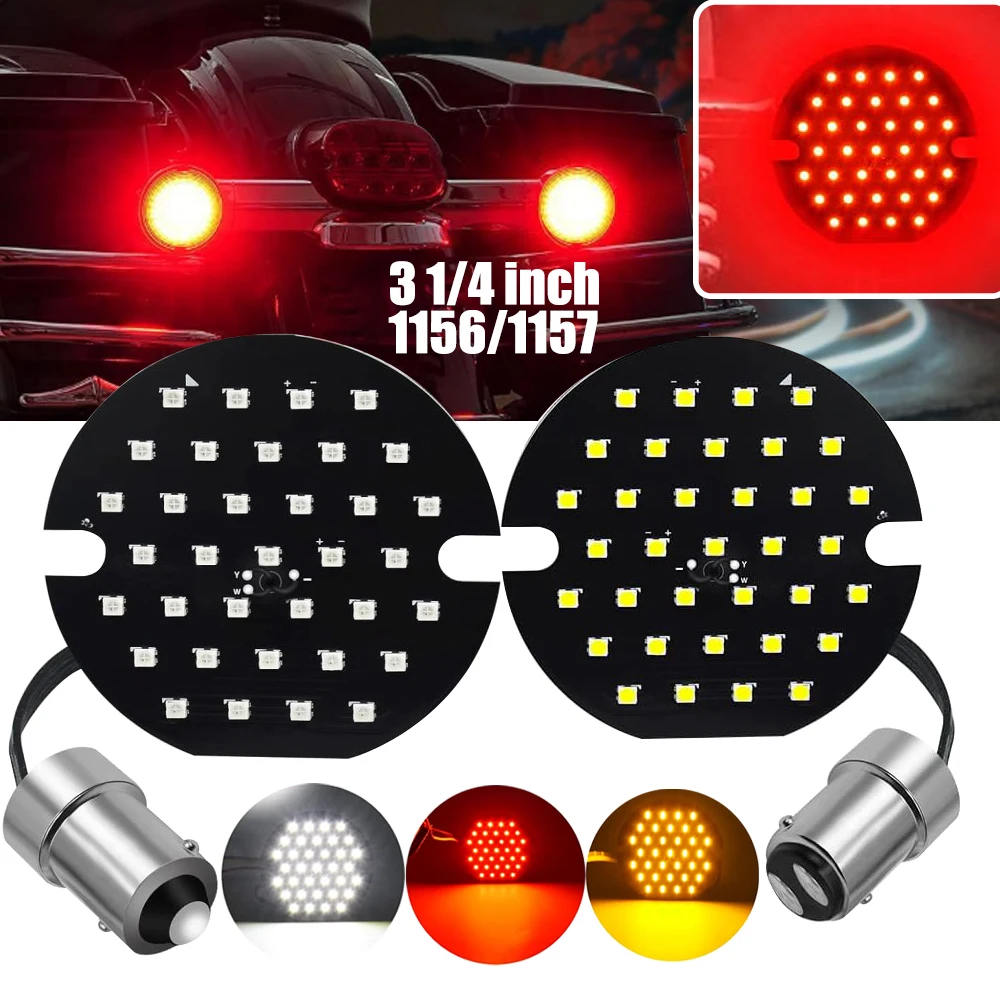 2x3 1/4 Inch Motorcycle LED Turn Signal Lights 1156/1157Single/Double Touch Amber/Red/White Lights, Motorcycle Signal Lights