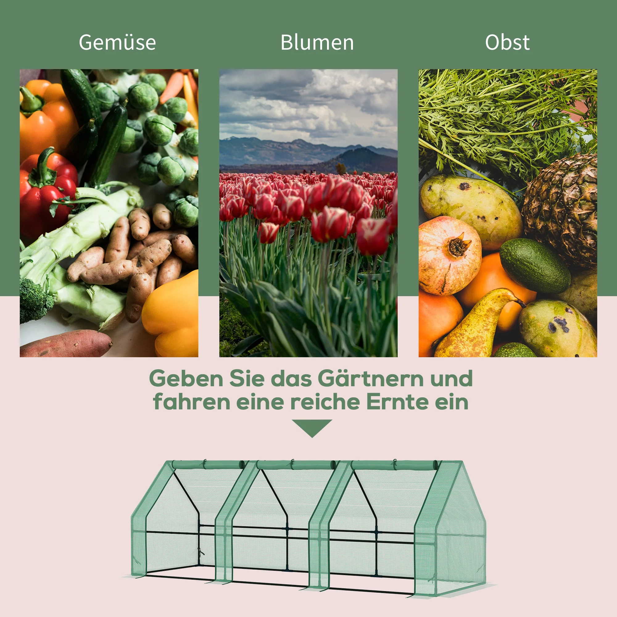 Outsunny Gewächshaus Frühbeet Pflanzenhaus Foliengewächshaus Tomatenhaus Ansicht 5