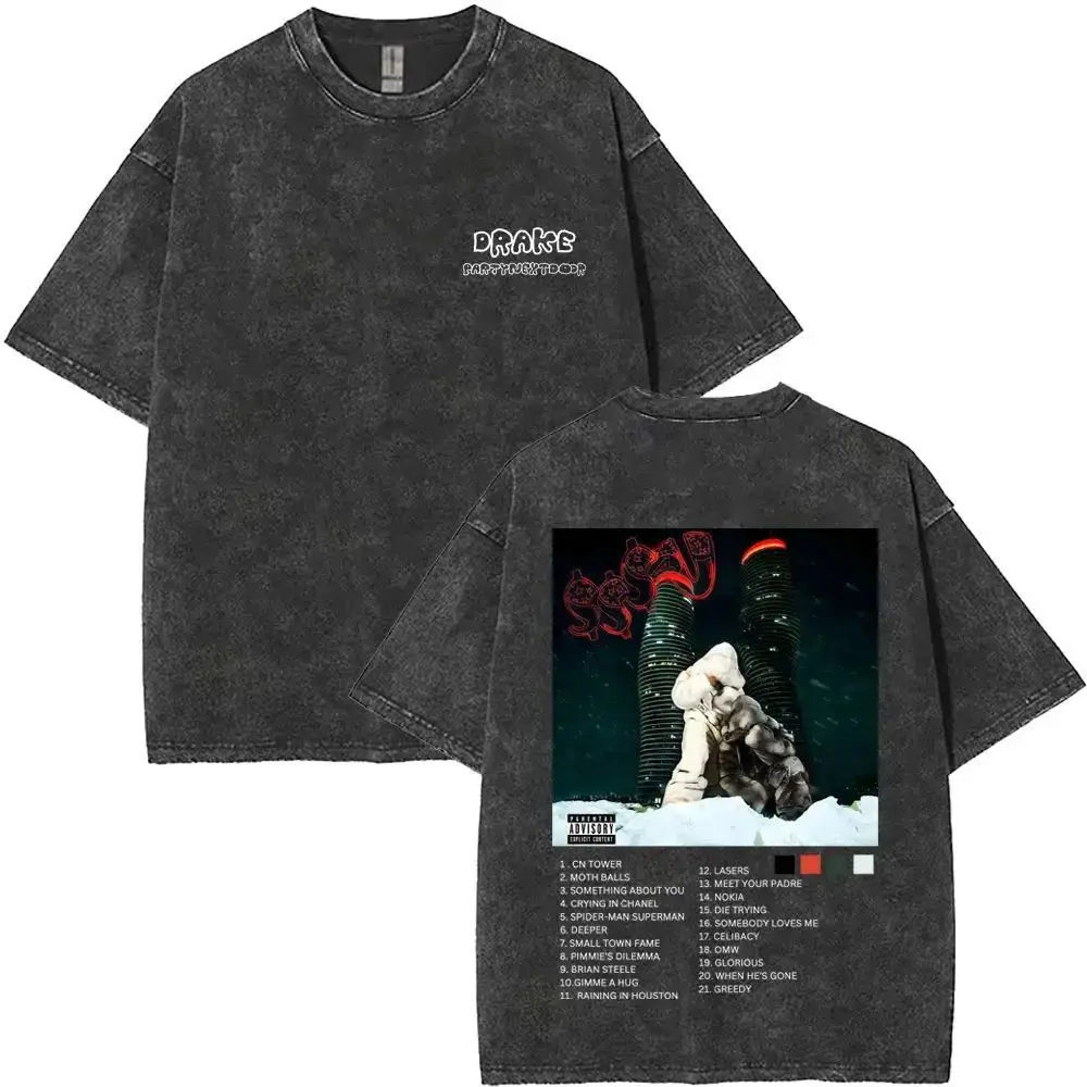 

2025 Washed Retro Rapper T-shirt for Men and Women, Hip-hop Fashion T-shirt for Men, Casual Street Wear