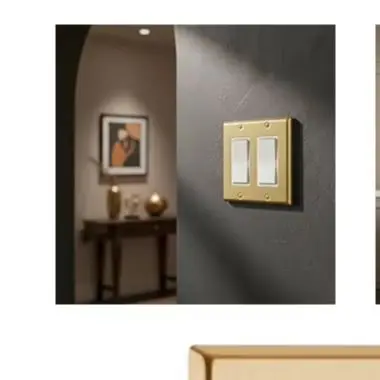 Gold Brass Wall Socket Cover Plate For For American Standard GFCI Outlet Metal Faceplate Two Gang Switch Decorative Home Electri