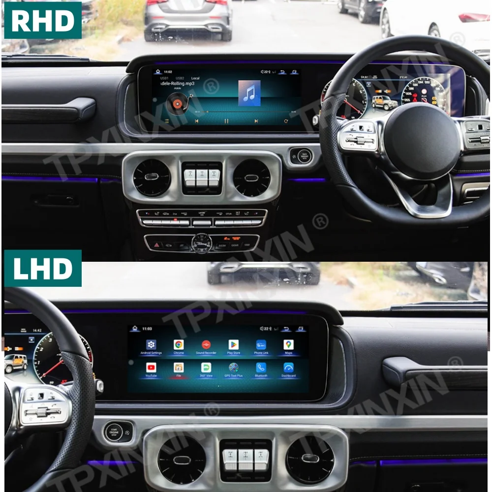 RHD LHD مزدوج 12.3 بوصة أندرويد Carplay لمرسيدس بنز G Class W463 2023 ~ 2025 راديو السيارة مشغل وسائط متعددة نظام تحديد المواقع نافي رئيس وحدة
