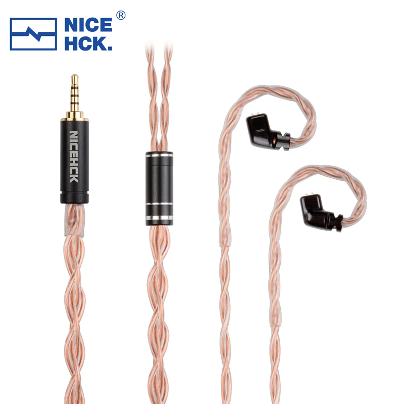 NiceHCK GCT5 Headset Upgrade Cable 5N OCC Replace Audio Earphone Wire 3.5/2.5/4.4mm MMCX/QDC/0.78mm 2Pin For Jasper M5 ZAS DH5