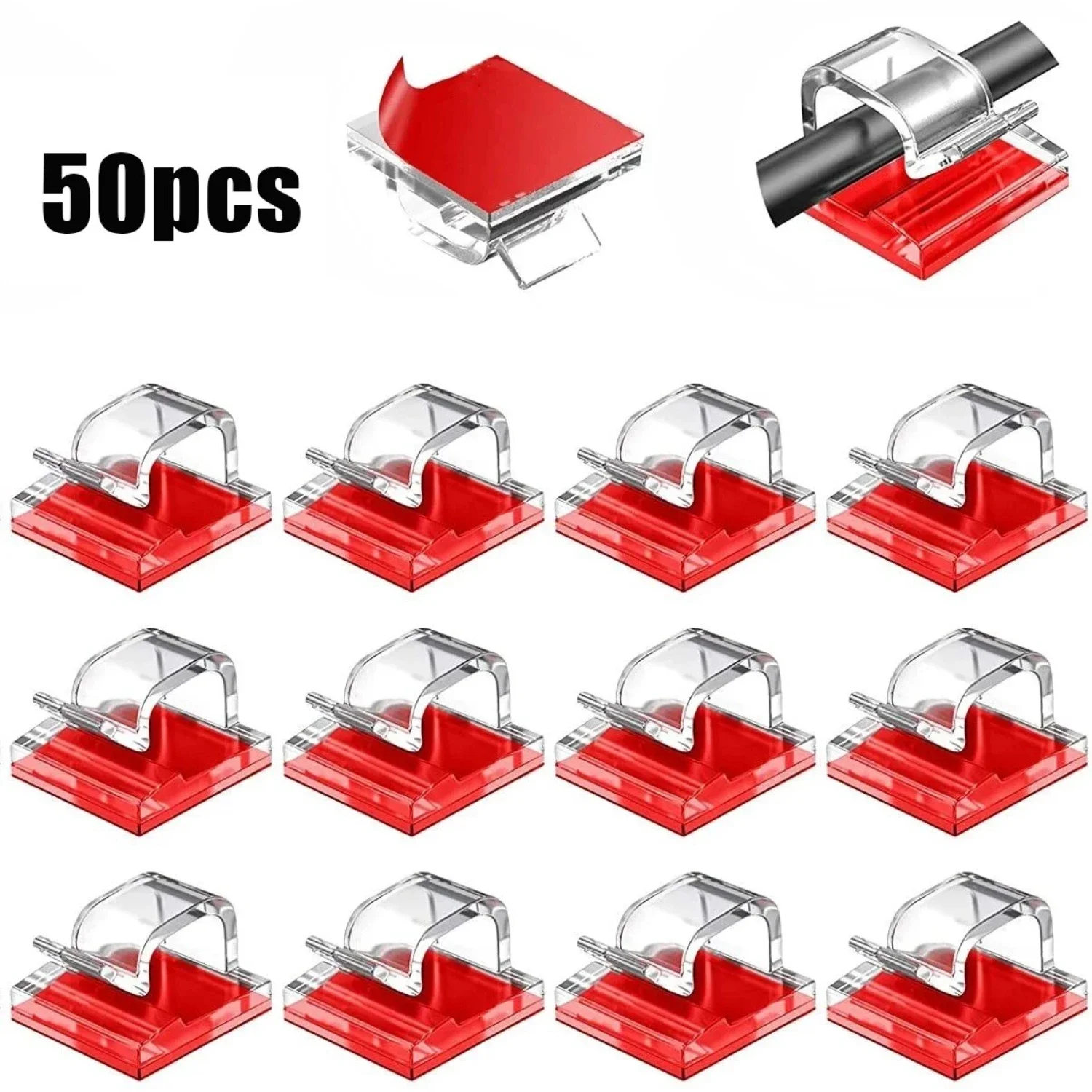 wire manager suporte do cabo organizador do cabo clipes de cabo carregamento usb data line bobbin winder wall mounted hook 50 pcs 01