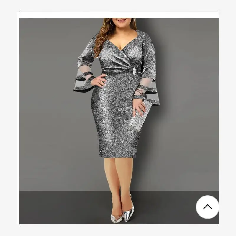 

Модное африканское платье для женщин с оборками, больших размеров, в уличном стиле, с юбкой миди, длинным рукавом, V-образным вырезом, H-образного силуэта, летнее платье