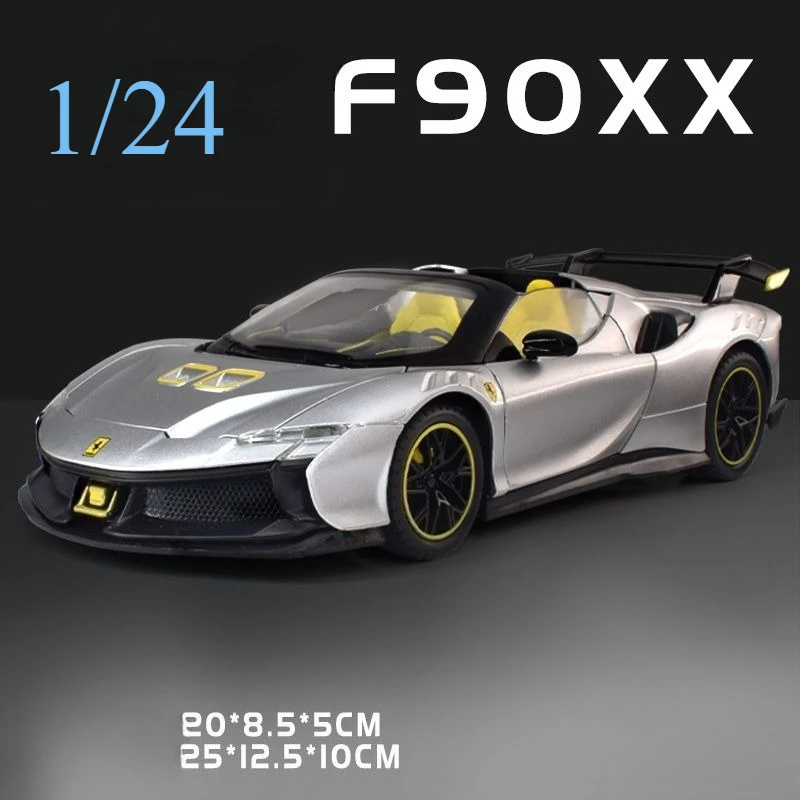 

1/24 Ferrari Rafa supercar model die-cast alloy SF90 children's toy car, boy car model, decorative gift