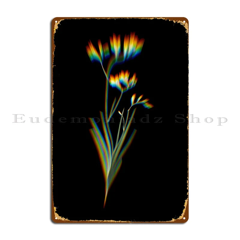 Prism Freesia Flowers Metal Sign Wall Decor Bar Wall Decor Plates Design Tin Sign Poster