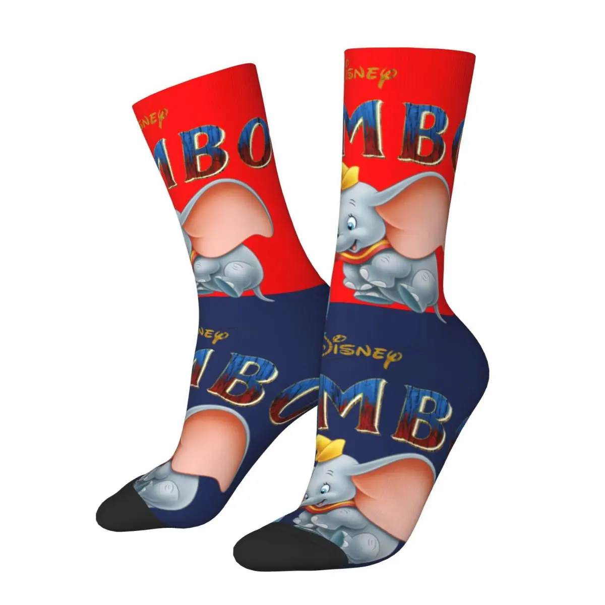 Crazy compression Cute Dumbo Sock for Men Harajuku Disney Dumbo Film Seamless Pattern Crew Sock Novelty