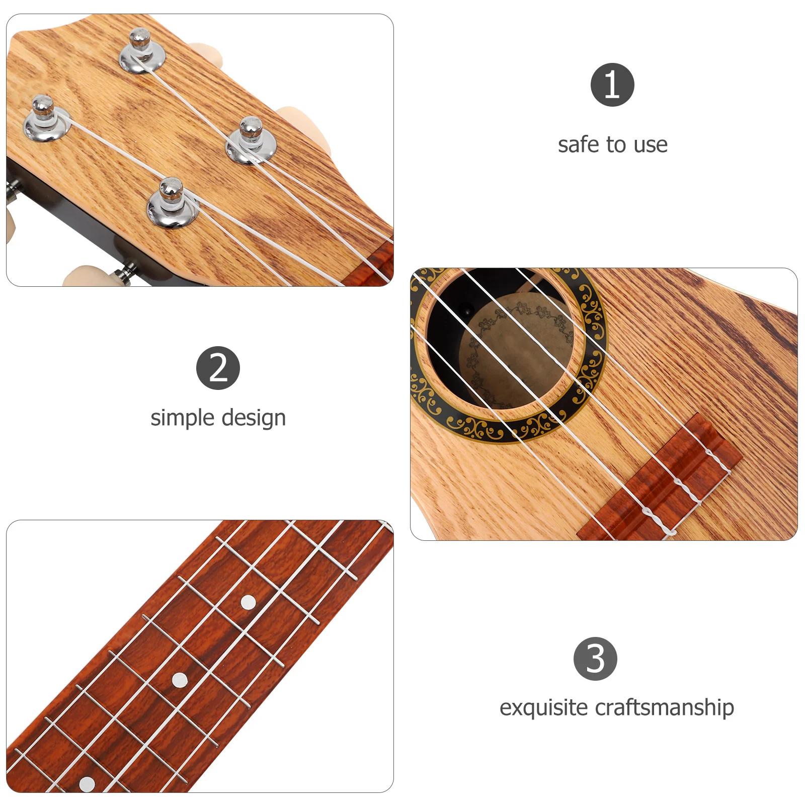 

1pc Premium Wooden Beginner Ukulele 21 Inch Durable Beginner Kids Musical Instrument Portable Stringed Unique Simple Gift