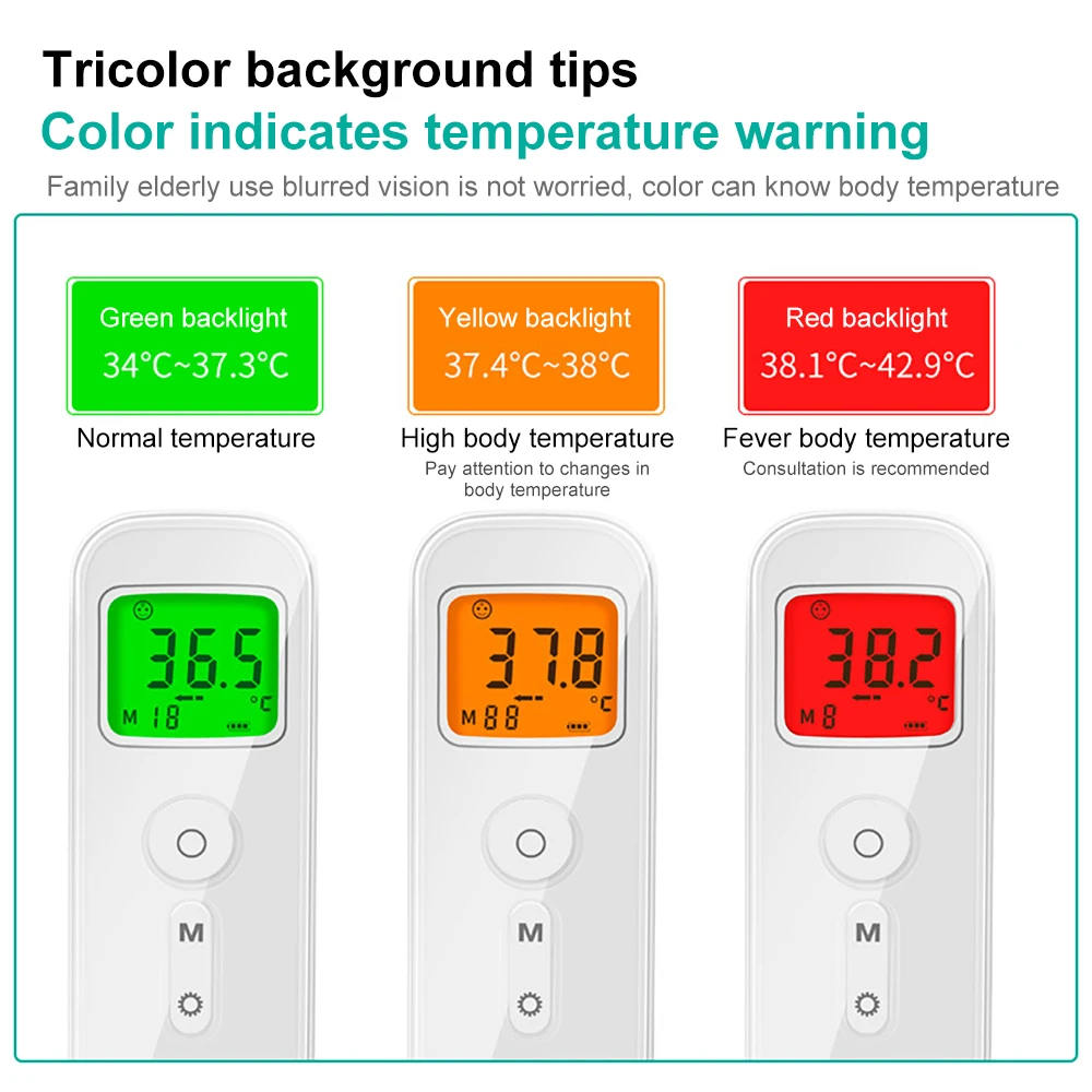 Digital Forehead Thermometer Electronic Contactless Clinical Accuracy Body Non-contact Temperature Meter Fever for Adult Child