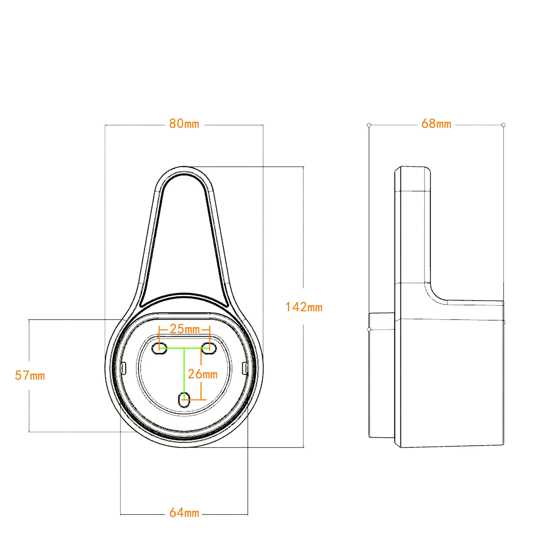 Charger Gun Hook for Electric Vehicle Wall-Mount Dock EV Charger Cable Holder for SAEj1772 Type 1/2 GBT Tesla Charge Connector