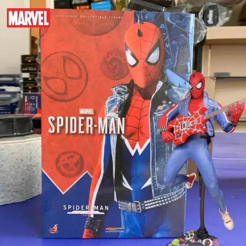 Stock Original Hottoys Marvel Spider-man Spider-punk Htvgm32 Ps4 Suit 1/6 Anime Figur Action Figures Model Collections Toys Gift