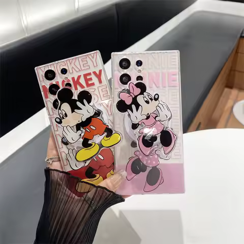 Disney Mickey Minnie Shockproof Case For Samsung Galaxy S25 S24 S23 S22 S21 Ultra Plus Magsafe Wireless Charge Soft Back Cover