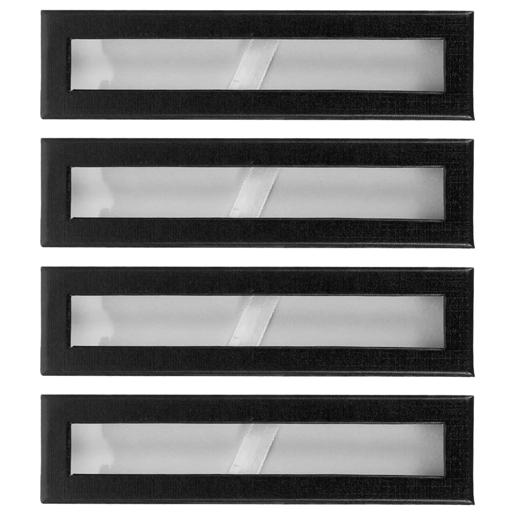 

4pcs Pen Box Reliable Strong Quality Paper Transparent Window Design Storage Holder for Ballpoint Pens Jewelry Student Supplies
