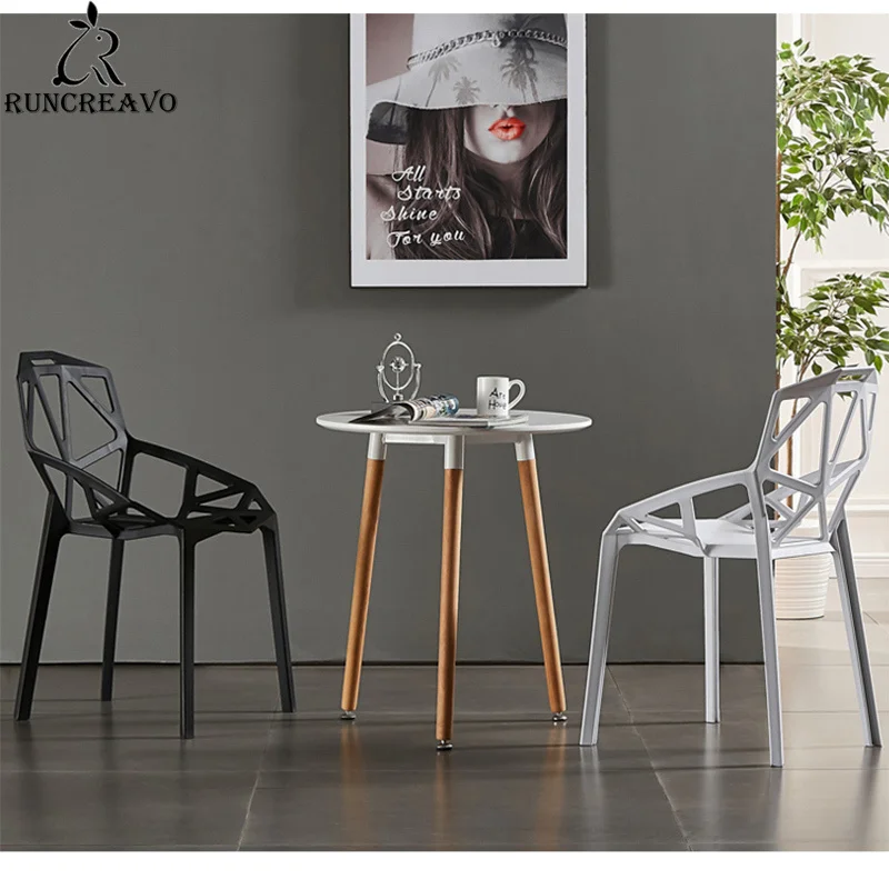 Silla de comedor minimalista y moderna, mueble nórdico de plástico grueso con respaldo, silla de ocio, asiento de terraza roja