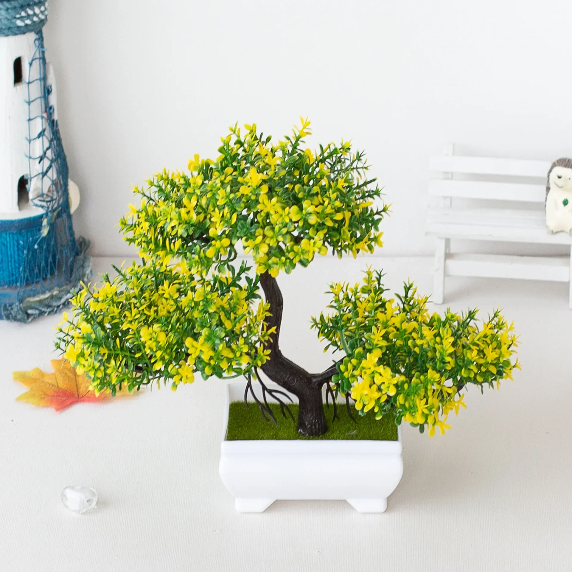Künstliche Pflanze Bonsai Kunststoff Kleiner Baum Topf Gefälschte Pflanze Blume Topf Ornamente für Zuhause Zimmer Tisch Garten Hotel Dekoration