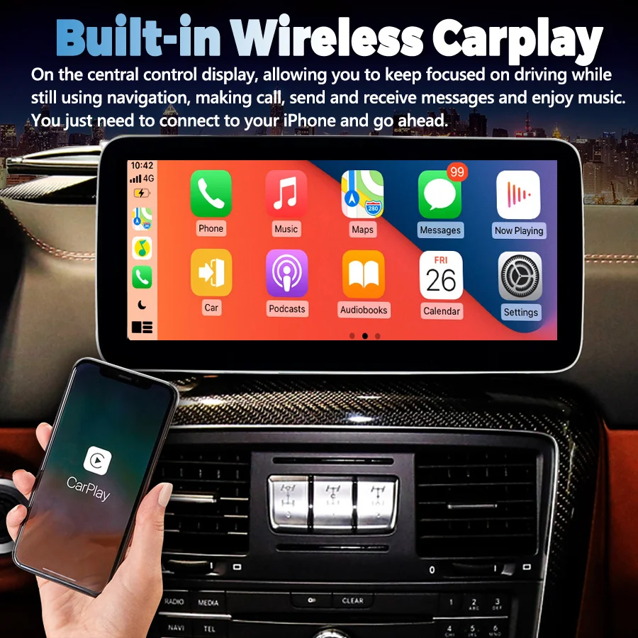 CARPLAY For Benz G CLASS W463 G350 G400 G500 G550 G63 G65 G55 Android 13 Screen Car Radio Multimedia Video Player GPS Head Unit