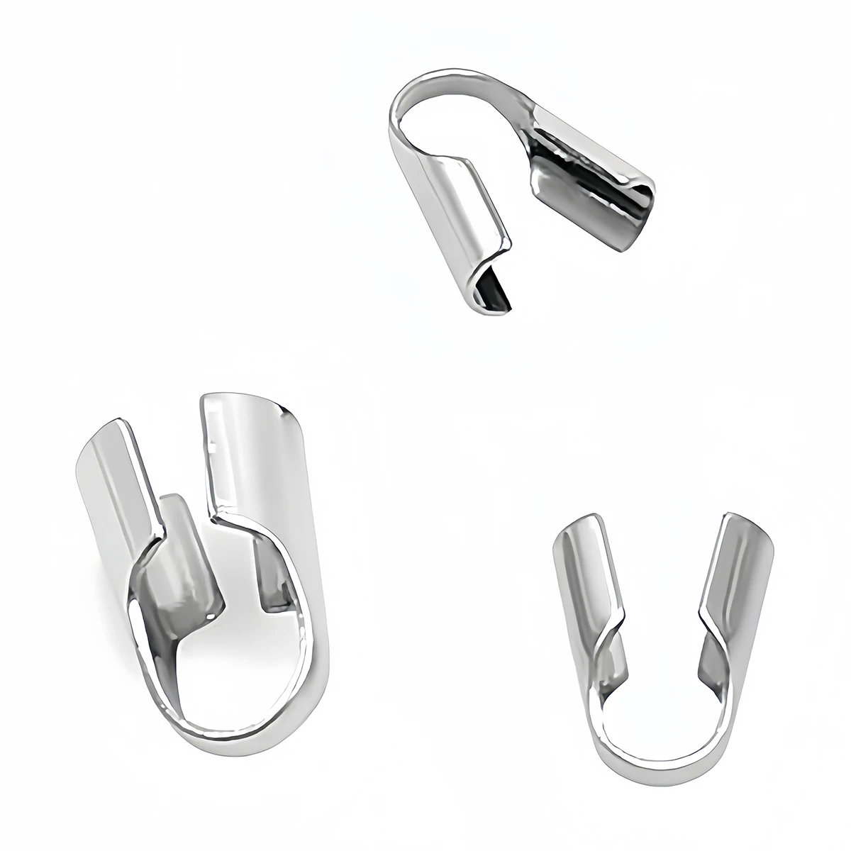 20-50 Stück Edelstahl-Kordel-Endkappen, Leder-Clip-Spitzen, Falt-Endkappen für DIY-Halsketten, Armbänder und Schmuckherstellung – Detail 7