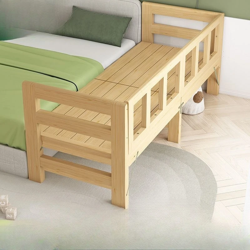 

Solid wood baby splicing bed folding bed free installation with guardrail children's boys and girls splicing