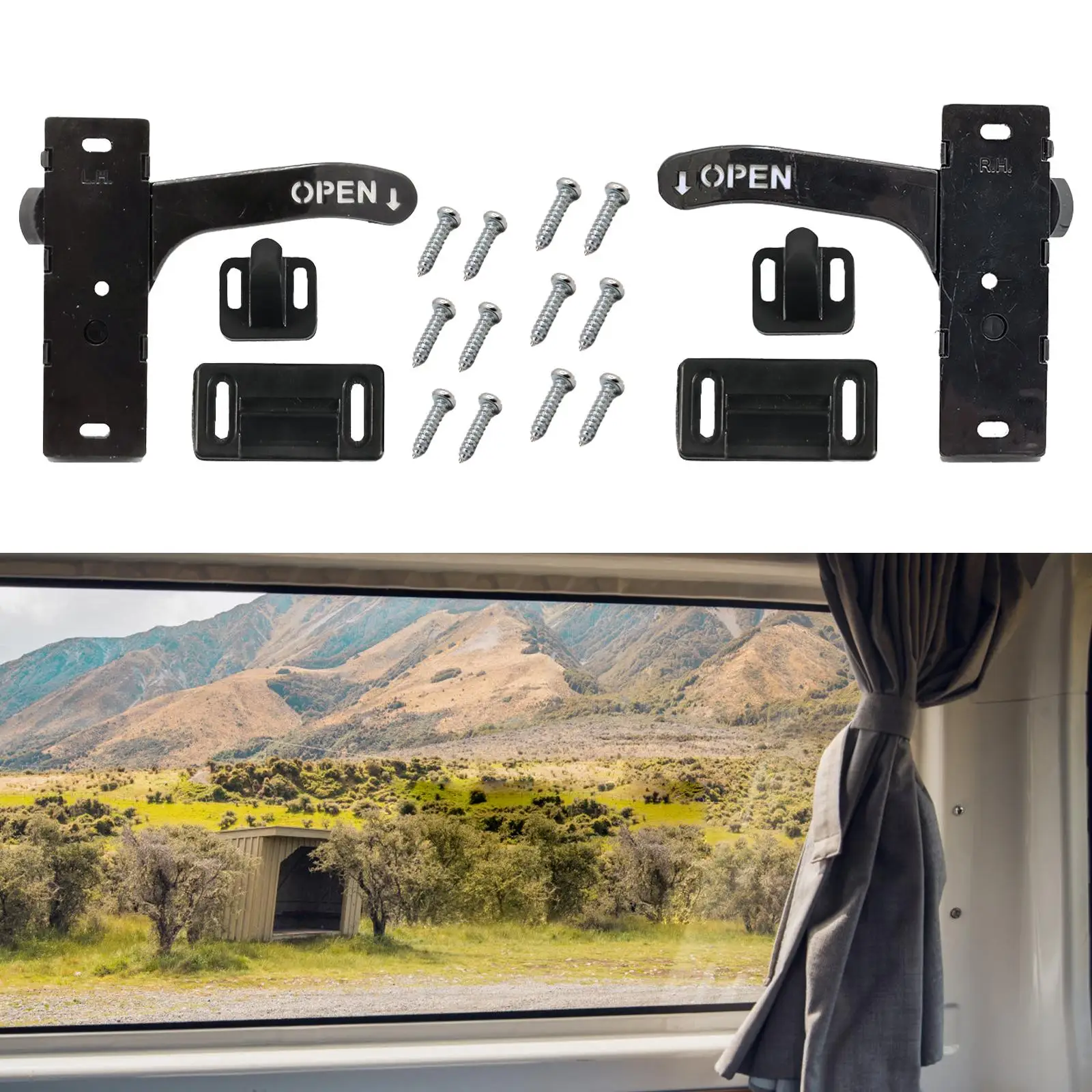 

Travel Trailer Door Latch Entry Door Hardware Right/Left Hand Handle Replacement