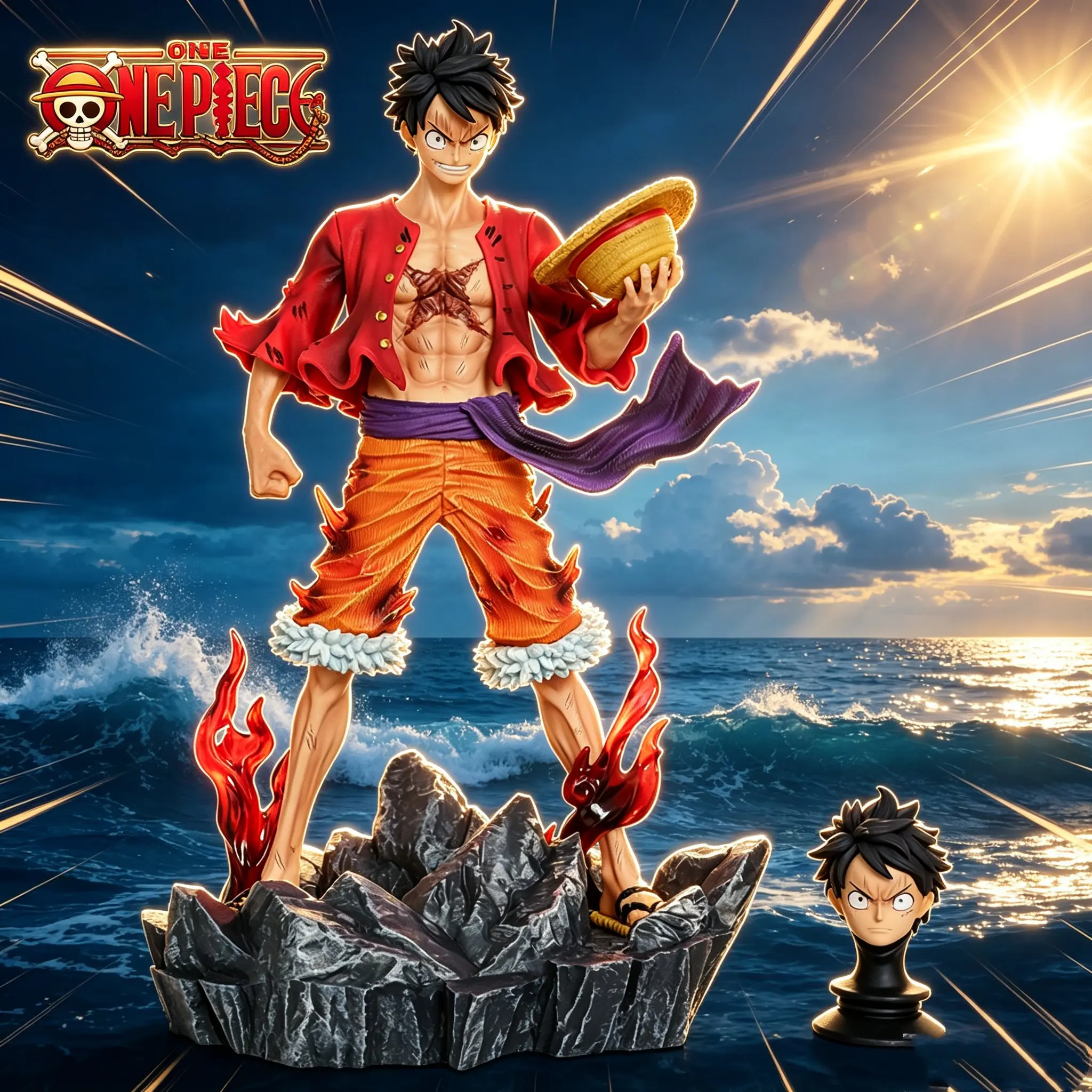 24cm/9.45in Anime ONE PIECE Figure Monkey D Luffy Action Figures Pvc Statue Desktop Ornamen Collection Model Toys Gifts