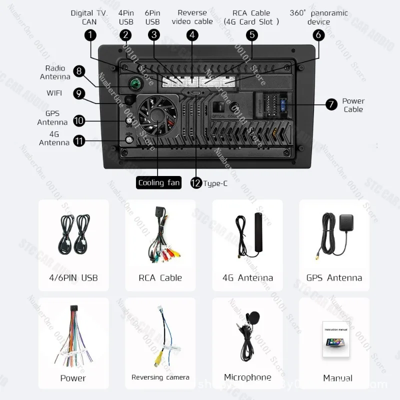7870S Universal 9-10 Inch Car Stereo, 8-Core Android GPS Navigation with Reverse Camera, Central Control All-in-One Radio