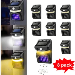 1-4-8pcs Mosquito Control Lights LED Solar Mosquito Killing Wall Lamp Ultraviolet Electric Mosquito Killing Lamp Garden Walkway