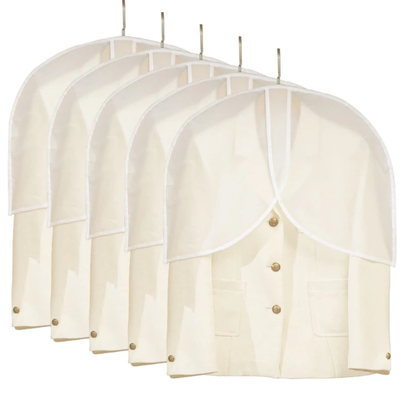 12PD Foldable Garment Cover Clear PEVA Shoulder Protectors For Wardrobe Organization