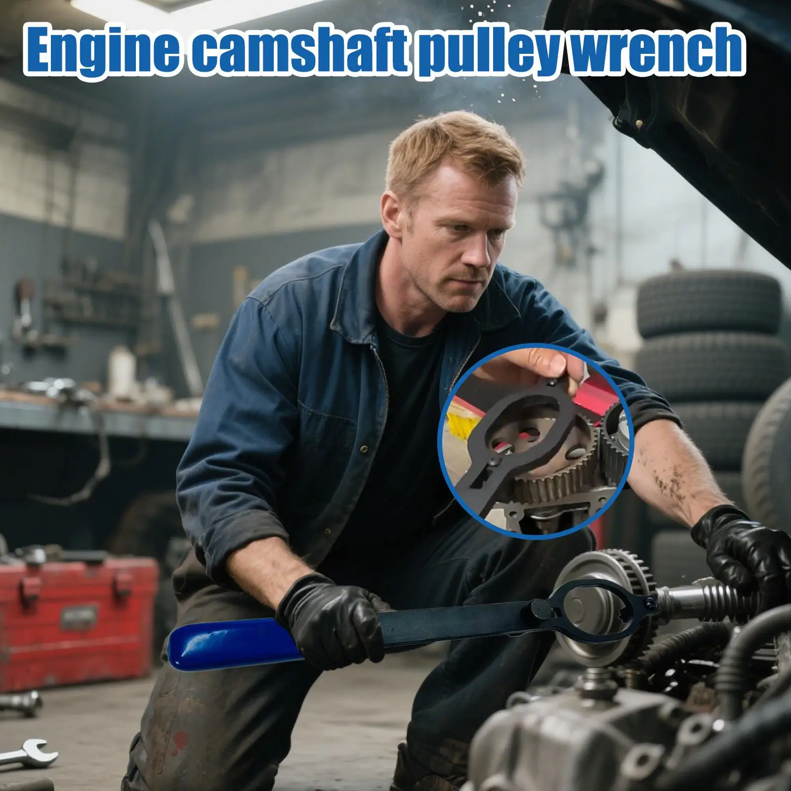 

Инструмент для шкива распределительного вала, гаечный ключ для обслуживания двигателя, регулируемый ключ для шкива для установки, снятия, ремонта автомобиля, обслуживания двигателя