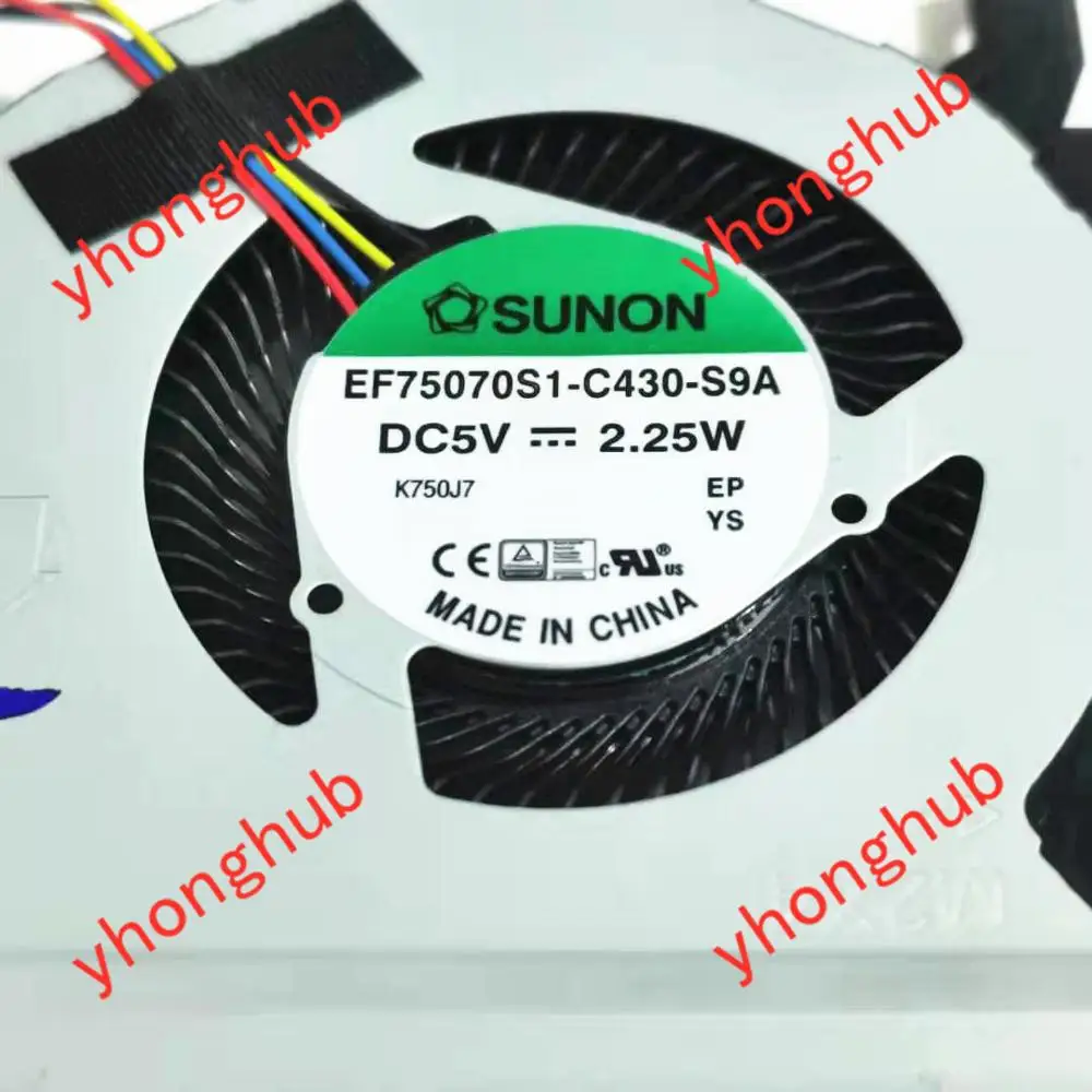 SUNON EF75070S1-C430-S9A F456U A456U R456U X456URK DC 5V 2.25W 4-Wire พัดลมทำความเย็น