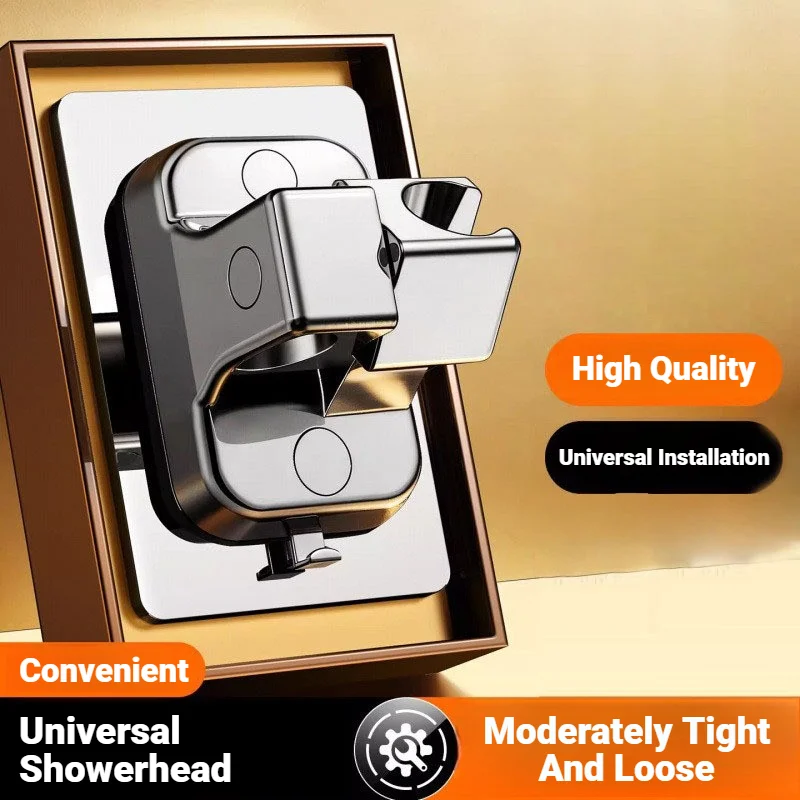 Self Adhesive Wall Mount Shower Head Holder Rotatable Adjustable Handheld Bracket Bathroom Accessory