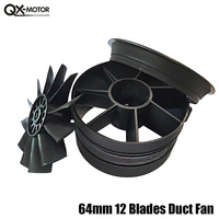 QX-Motor 64mm EDF with 12 Blades Ducted Fan CW CCW Without Motor Suit For RC Airplanes Toy Parts