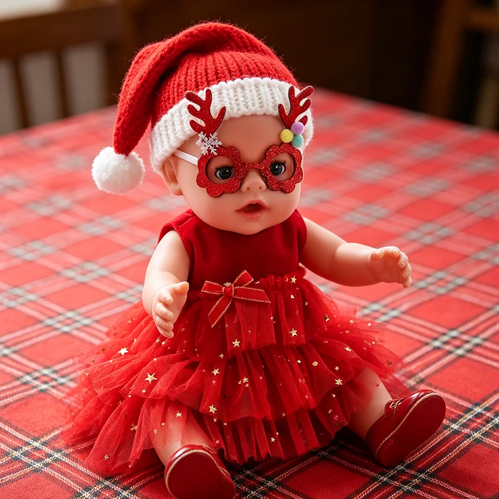 

43CM and 18 inch doll girl beautiful star gauze dress with the same small glasses suitable for 18 inch and 43CM dolls
