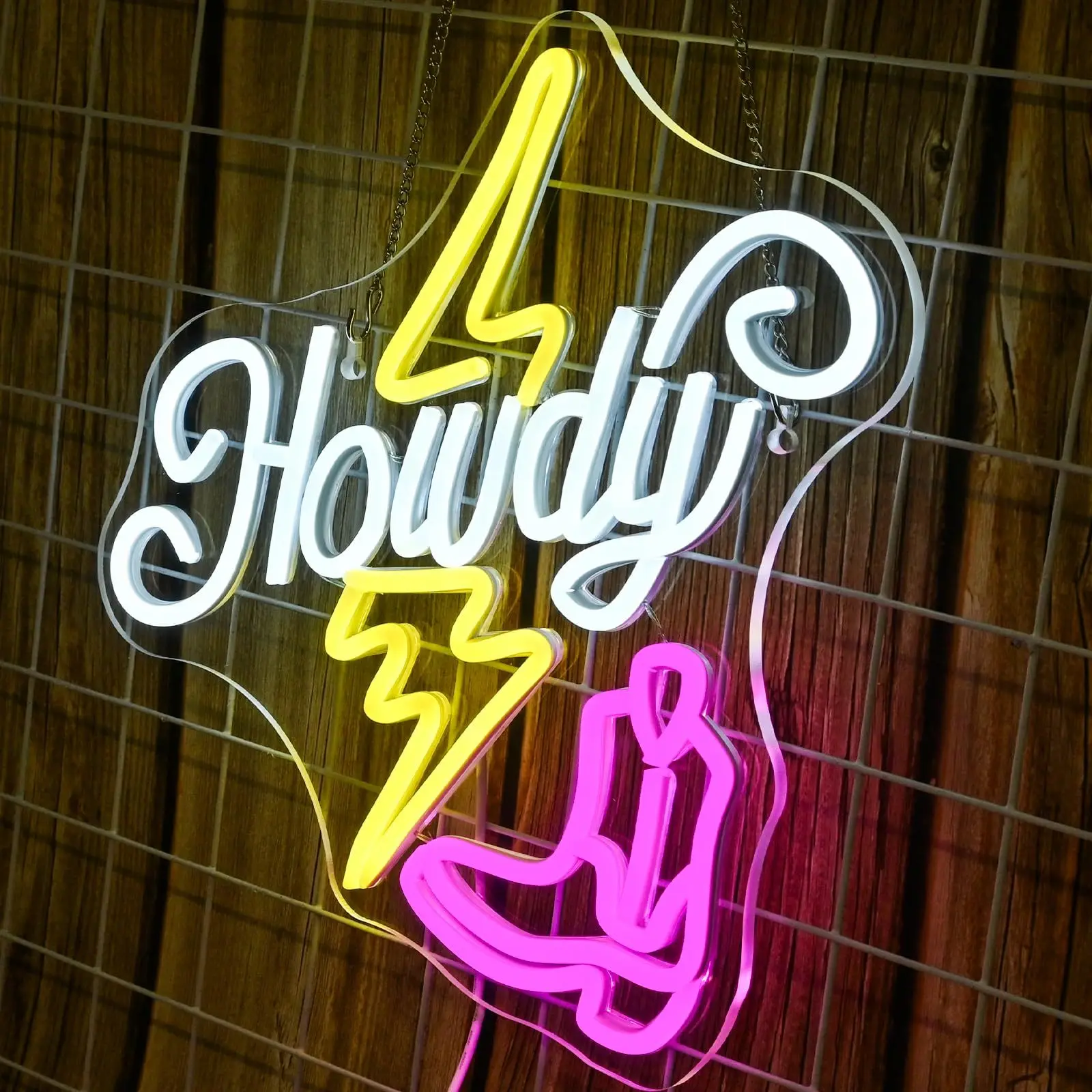 

Неоновая вывеска «Howdy Cowboy», неоновая лампа с регулировкой яркости, USB, для бара, салона, ресторана в стиле вестерн, мужской комнаты, магазина, декора в стиле Техас, настенный светильник