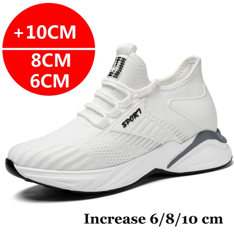 

Elevator shoes for man height increase 8cm 2024 luxury brand sneaker Tenis men's hidden heels casual shoe heighten increasing