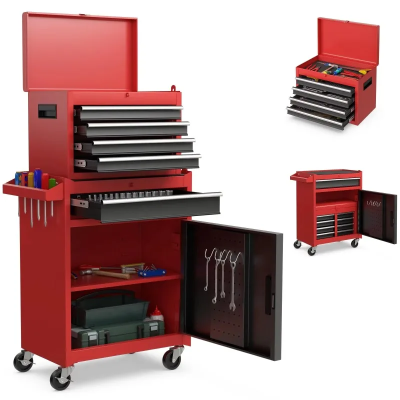 Customizable Multi-Drawer Rolling Tool Cabinet with Lock for Garage and Workshop Storage
