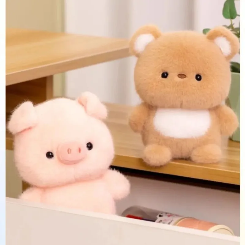 ตุ๊กตาสัตว์น่ารัก ชุดตุ๊กตาตั้งโต๊ะรูปช้าง หมู สุนัข แกะ แมว สุนัขจิ้งจอก ของเล่นตุ๊กตาขนนุ่มน่ารักสำหรับเด็กผู้ชายและเด็กผู้หญิง ของขวัญวันเกิด